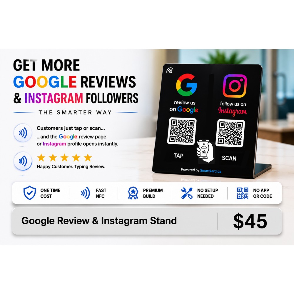 GOOGLE / INSTAGRAM AND 2 QR CODES STANDEE GOOGLE / INSTAGRAM AND 2 QR CODES STANDEE