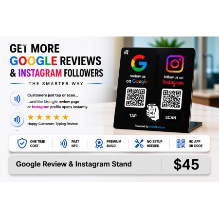 GOOGLE / INSTAGRAM AND 2 QR CODES STANDEE