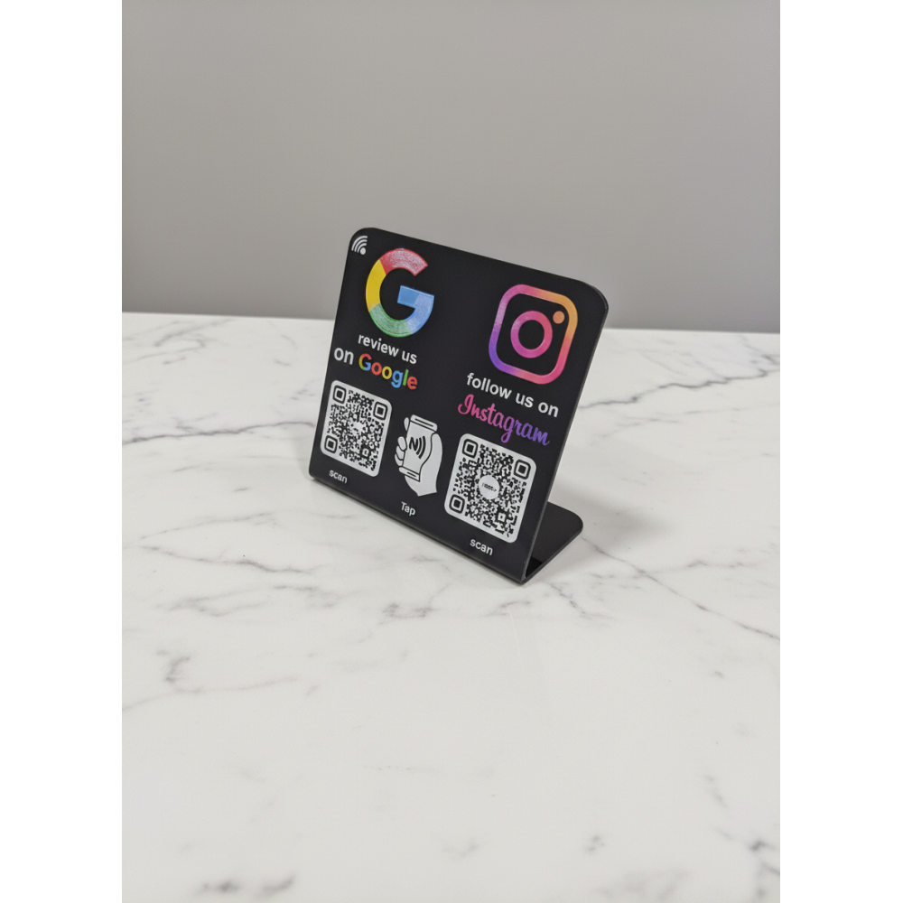 GOOGLE / INSTAGRAM AND 2 QR CODES STANDEE